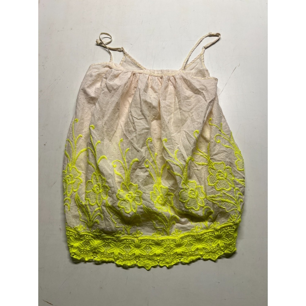 Free People Intimately Day Glow Slip Camisole Tank Top Neon Yellow Womens Sz XS